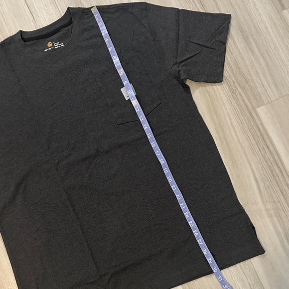 Men’s Carhartt Heathered Charcoal Cotton Pocketed Short Sleeve Tee - Picture 7 of 10